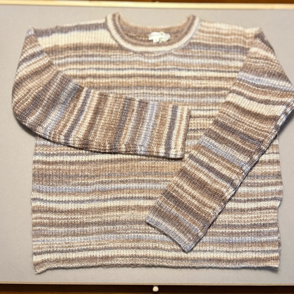 NWT Striped Tan and Brown Women's Sweater - Picture 2 of 9